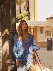 Ophelia silk painterly paisley shirt | NRBY Clothing