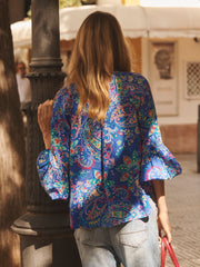 Ophelia silk painterly paisley shirt | NRBY Clothing