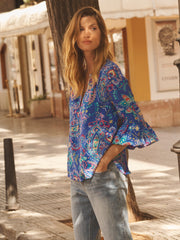 Ophelia silk painterly paisley shirt | NRBY Clothing