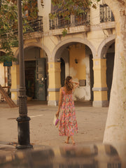 Mabel shadow stripe crazy petal sun dress | NRBY Clothing