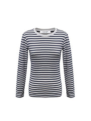 Billie cotton rib stripe t-shirt - Navy & White