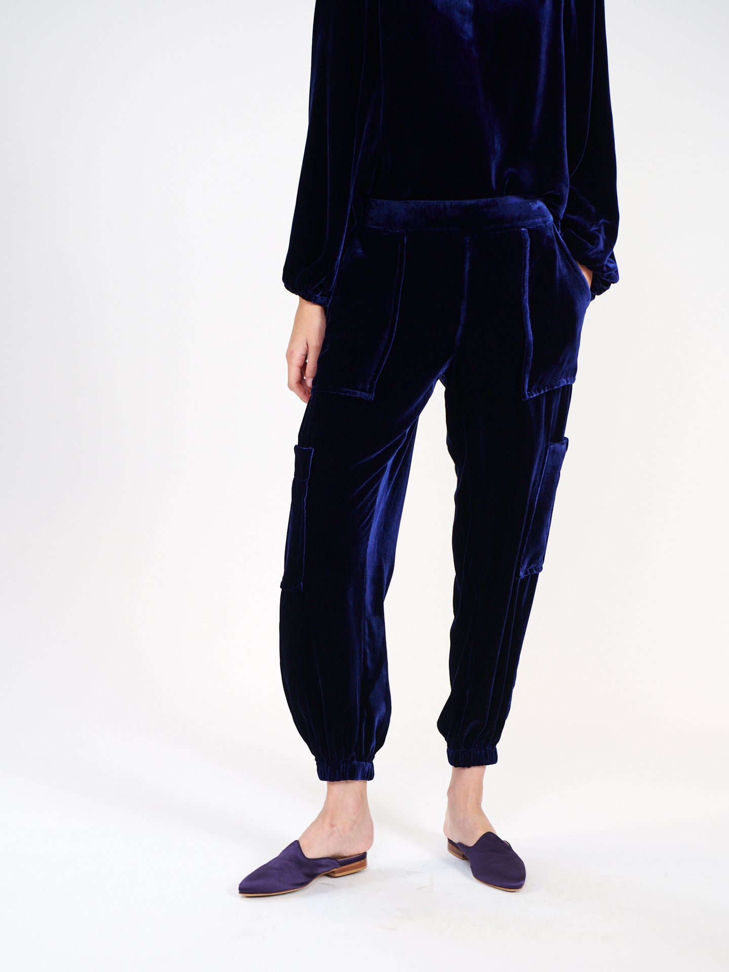 Becca velvet cargo trousers - Navy