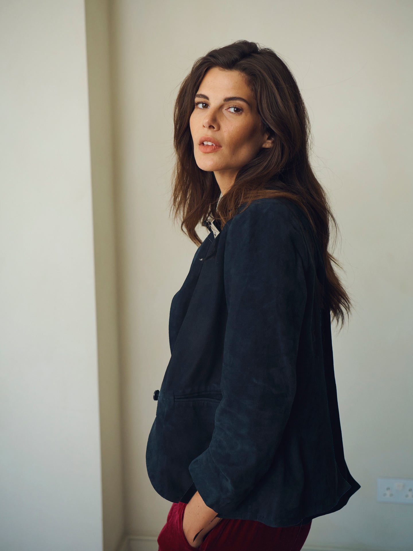 Robyn suede blazer - Blue Black