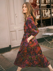 Ashlyn silk crazy petal print maxi dress | NRBY Clothing