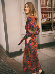 Ashlyn silk crazy petal print maxi dress | NRBY Clothing
