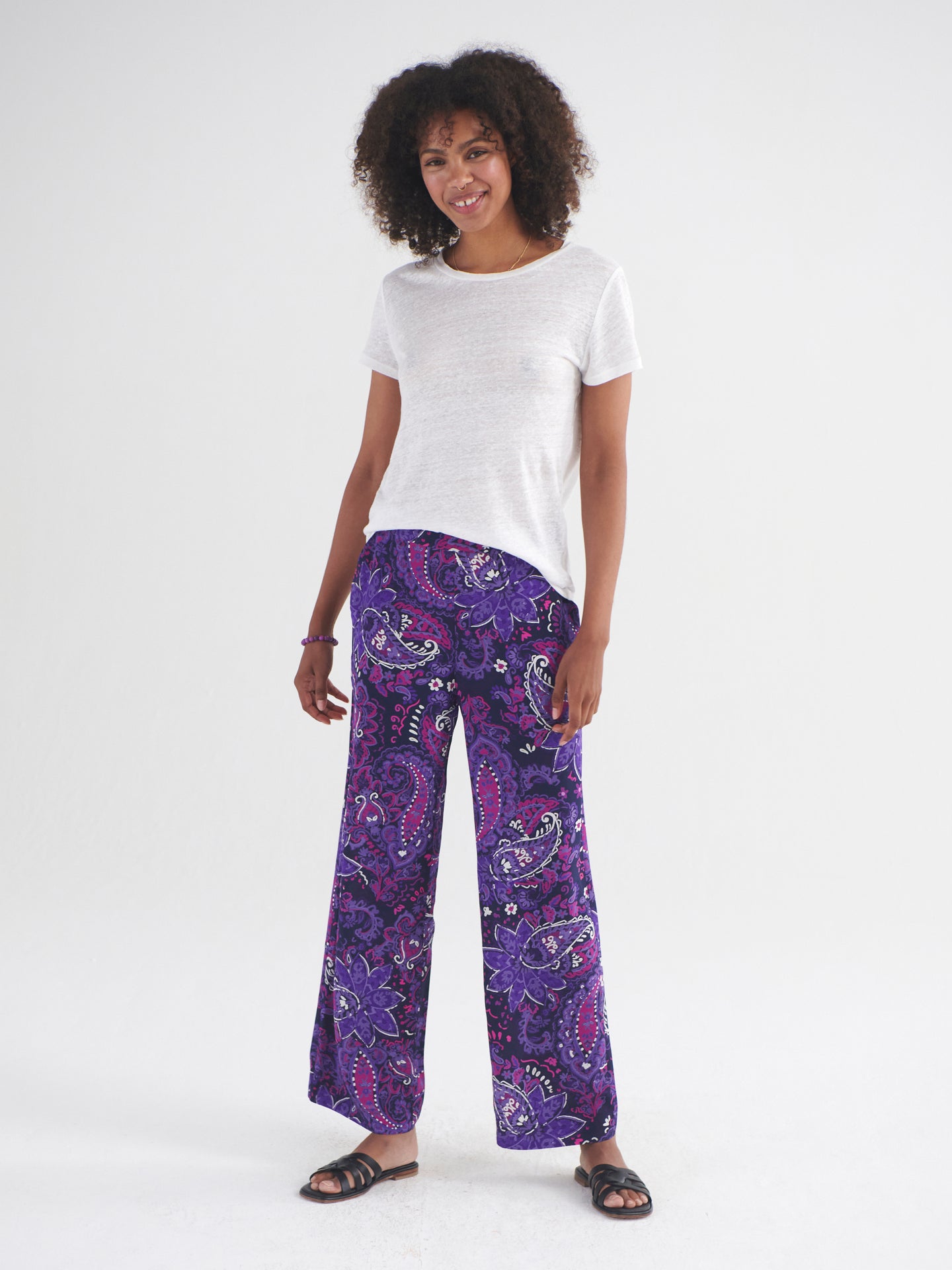 Thea silk giant painterly paisley trouser