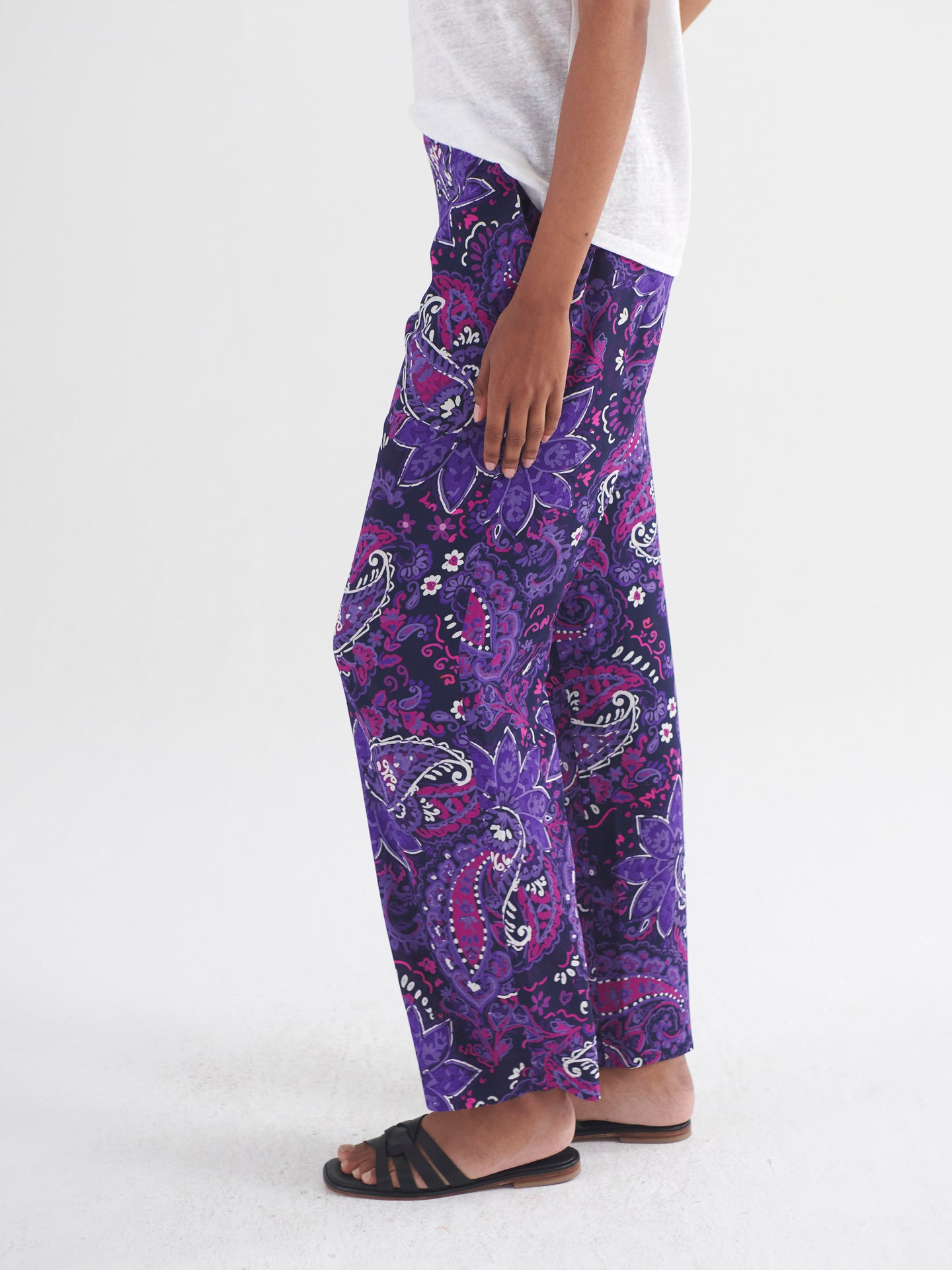 Thea silk giant painterly paisley trouser