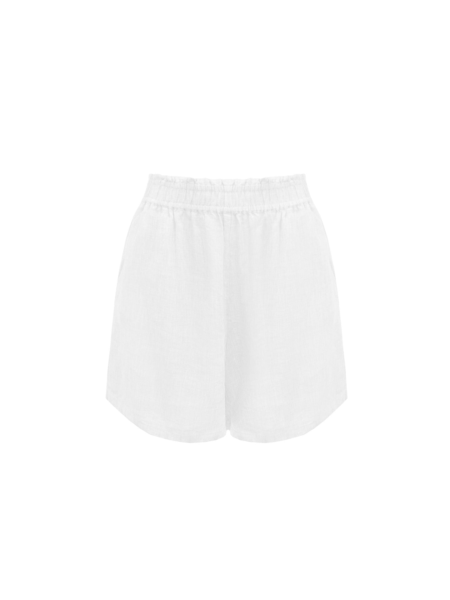 Poppie linen pull on short - White