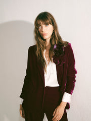 New May silk blend velvet jacket - Crushed Berry | NRBY Clothing