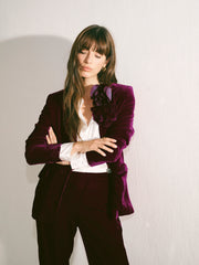 New May silk blend velvet jacket - Crushed Berry | NRBY Clothing