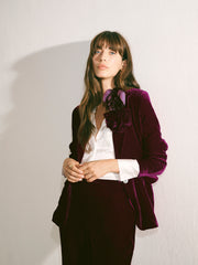 New May silk blend velvet jacket - Crushed Berry | NRBY Clothing