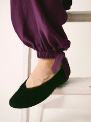 Heidi silk twill trouser - Plum Noir