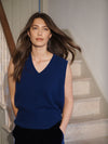 Vee cashmere tank - Navy