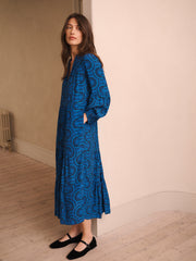 Cassidy viscose blue batik dress