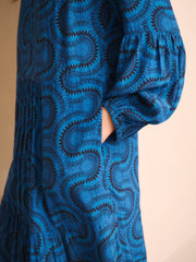 Cassidy viscose blue batik dress