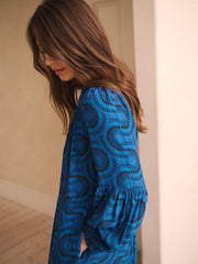 Cassidy viscose blue batik dress