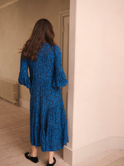 Cassidy viscose blue batik dress