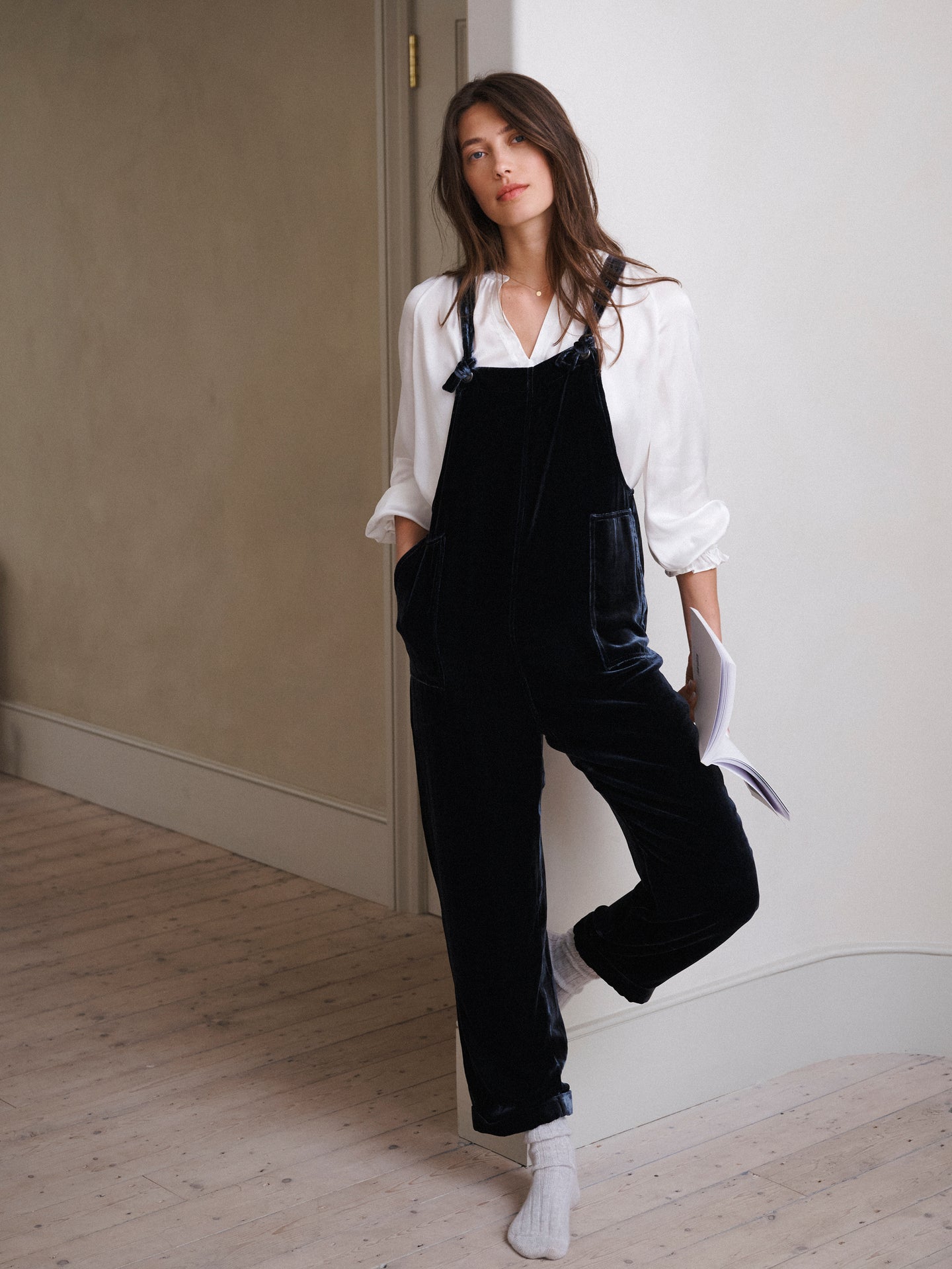 Camster velvet dungaree - Carbon