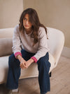 JoJo reversible cotton cashmere sweater - Raspberry / Soft Grey