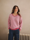 JoJo reversible cotton cashmere sweater - Raspberry / Soft Grey