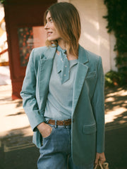 Bryony cotton velvet jacket - Soft Sage | NRBY Clothing