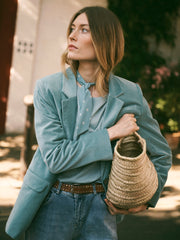 Bryony cotton velvet jacket - Soft Sage | NRBY Clothing