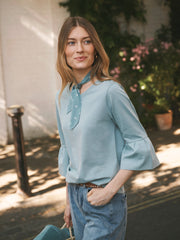 Abigail cotton top - Soft Sage