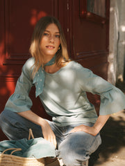 Abigail cotton top - Soft Sage