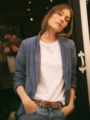 Robyn suede jacket - Denim Blue | NRBY Clothing