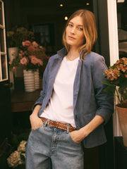 Robyn suede jacket - Denim Blue | NRBY Clothing