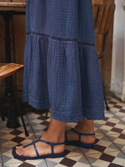 Addison cotton double cloth maxi dress - Navy | NRBY Clothing