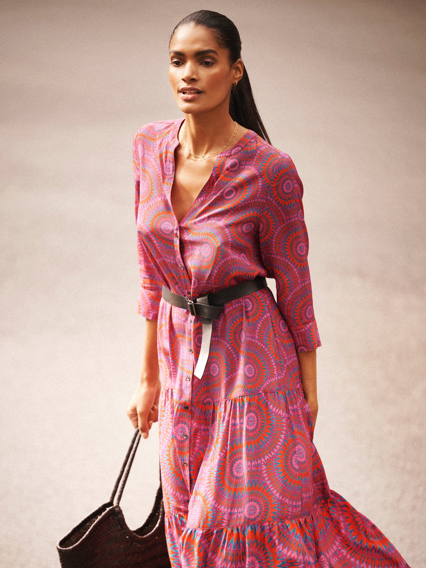 Leather ring belt - Carbon