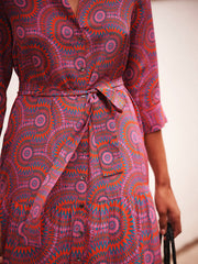 Avery silk pink batik maxi dress