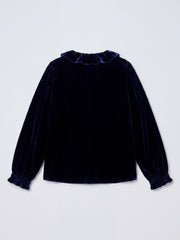 Alberta silk blend velvet shirt - Midnight | NRBY Clothing