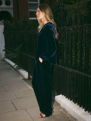Alberta Silk Blend Velvet Shirt - Midnight