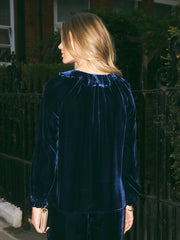 Alberta Silk Blend Velvet Shirt - Midnight