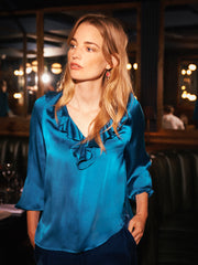 Alberta silk satin top - Peacock