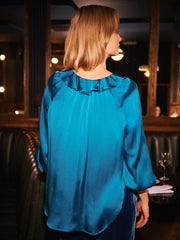 Alberta silk satin top - Peacock