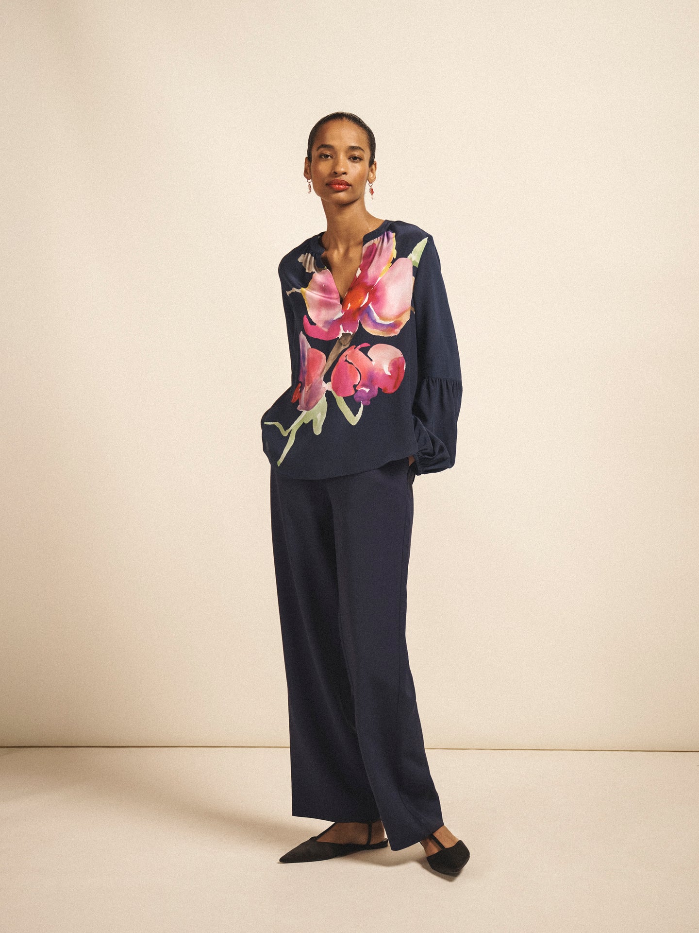 Thea stretch trouser - Navy