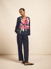 Thea stretch trouser - Navy