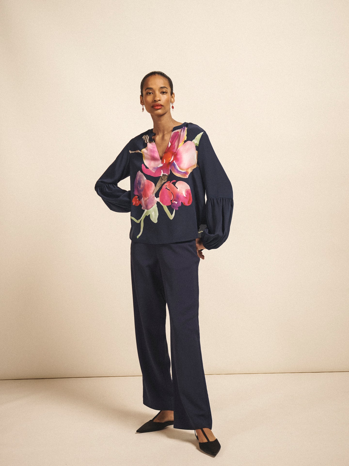 Thea stretch trouser - Navy