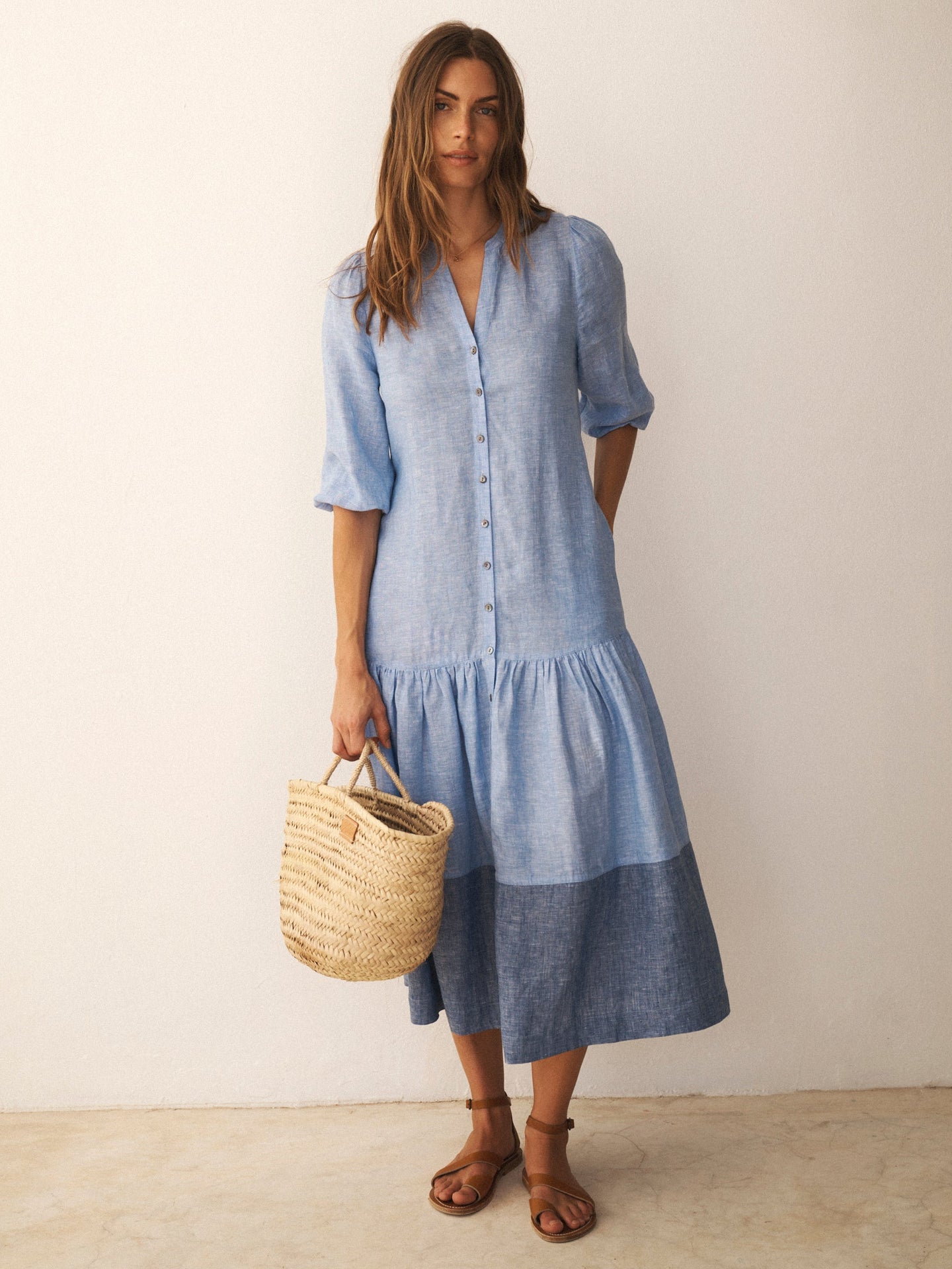 linen chambray dress Annalee in Blue Size Alpha:UK-M Spanx - Dress - Laura Ashley 80s It has that relaxed