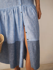 Annalee linen dress - Chambray blue