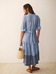 Annalee linen dress - Chambray blue
