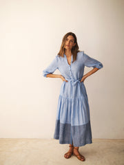 Annalee linen dress - Chambray blue