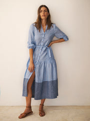 Annalee linen dress - Chambray blue