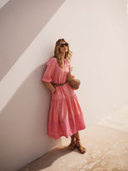 Annalee linen dress - Strawberry