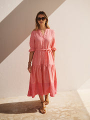 Annalee linen dress - Strawberry