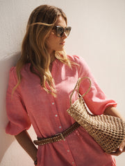 Annalee linen dress - Strawberry | NRBY Clothing