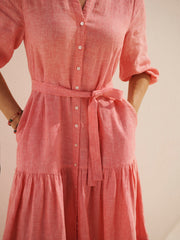 Annalee linen dress - Strawberry | NRBY Clothing